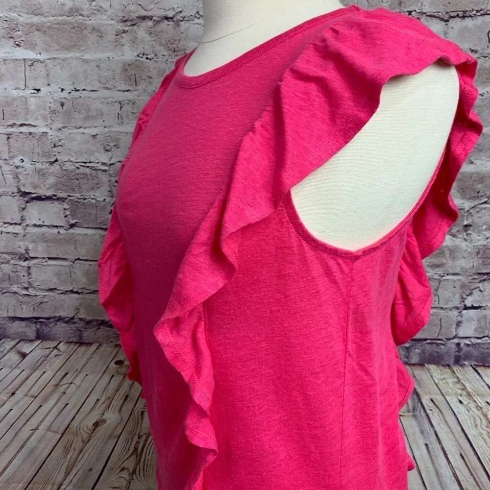 J. Crew Pink Linen Sleeveless Top